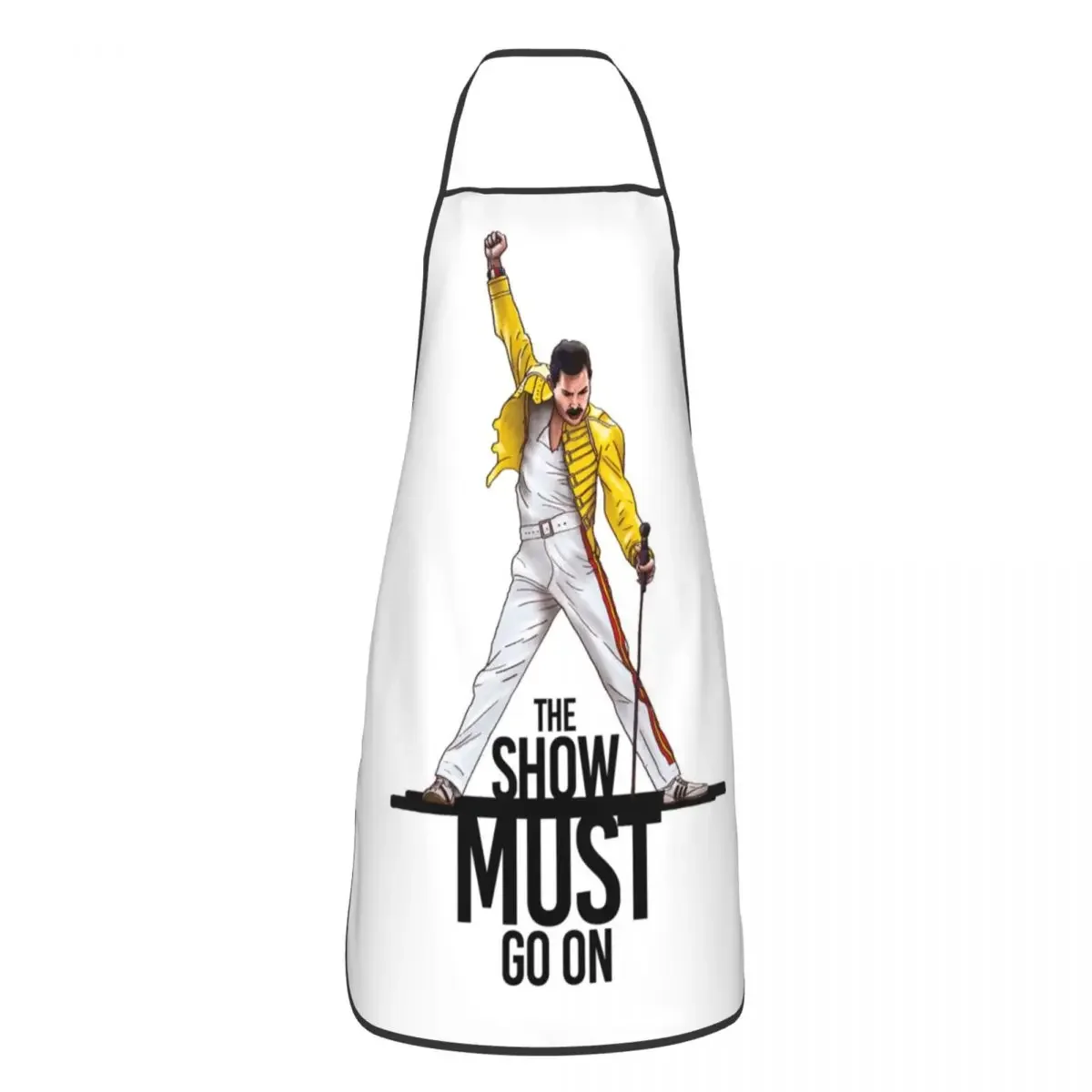 

Unisex Freddie Mercury Show Bib Apron Adult Women Men Chef Tablier Cuisine for Cooking Kitchen Rock Band Queen Painting