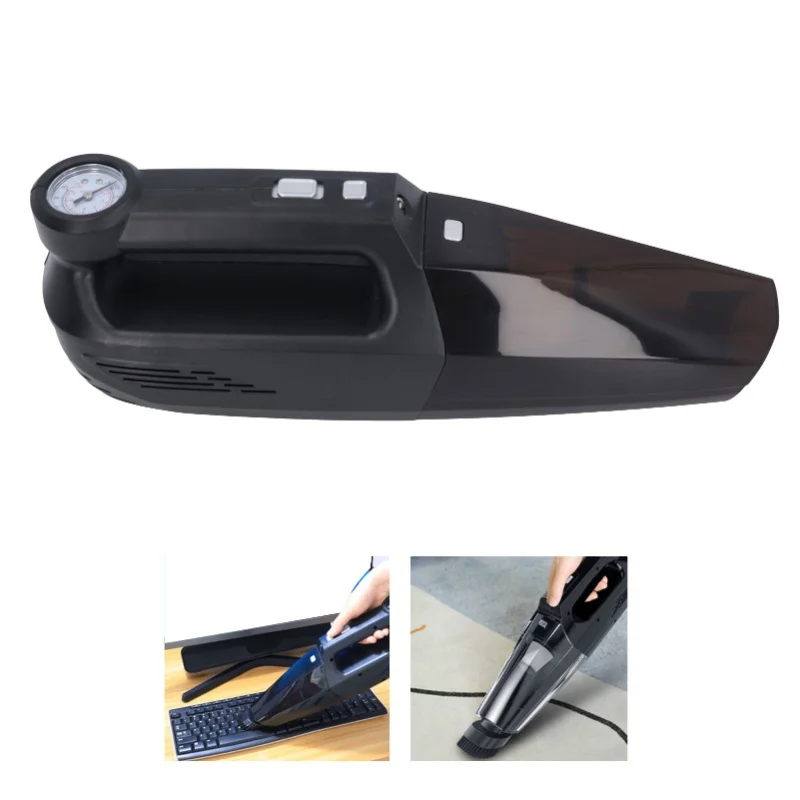 

500ml Portable Car Vacuum Cleaner And Air Pump Tire Inflator Multi Functional Handheld With Pressure Gauge Auto