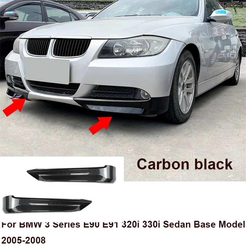 Front Bumper Side Splitter Cover Fog Lamp Intake Spoiler Lip 2005-2008 For BMW 3 Series E90 E91 320i 330i Sedan Base Model