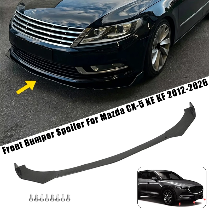 Sport Front Bumper Splitter Spoiler Lip For Mazda CX-5 KE KF 2012-2026 5Pcs Adjustable Sectional Car Exterior Tuning Body Kit