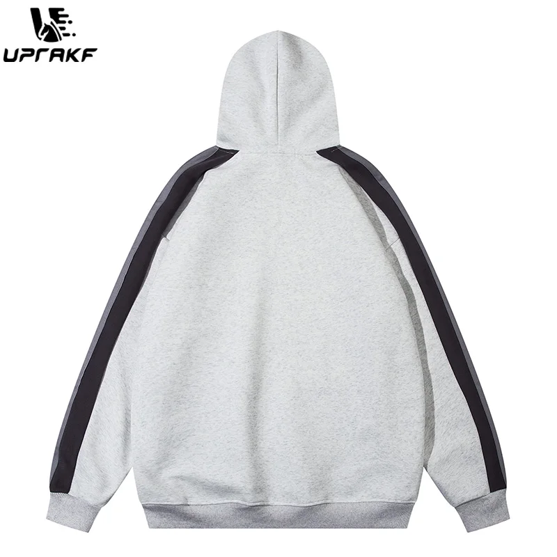 UPRAKF Street Style Front Pocket Hoodies Autumn Fashion Harajuku High Quality Oversized Long Sleeves Pullover Trendy