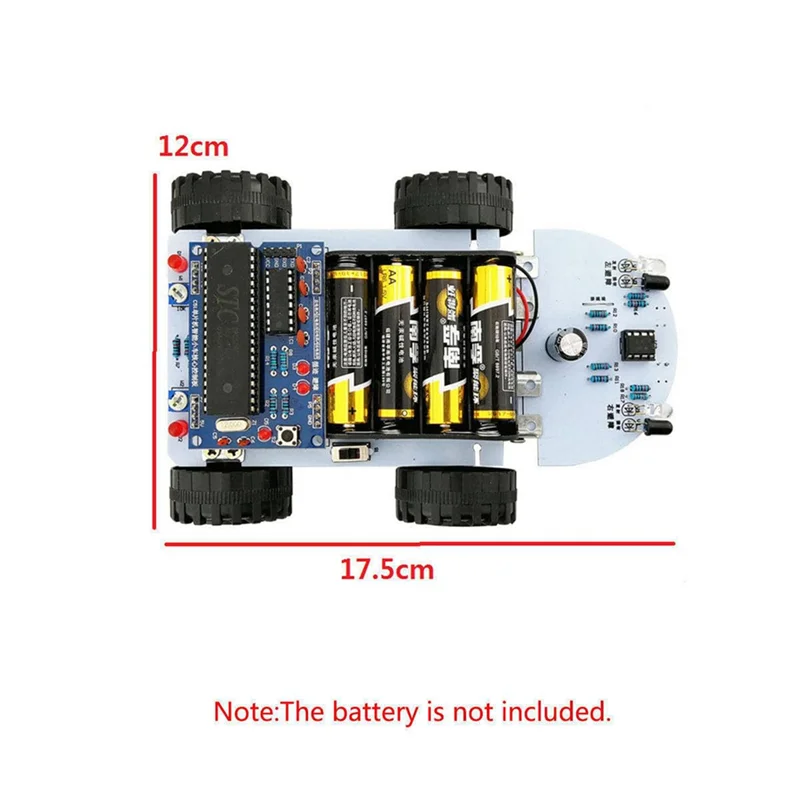 ABLQ C51 Intelligent Vehicle Obstacle Avoidance Tracking Kit Intelligent Car Soldering Training Suite Easy To Install