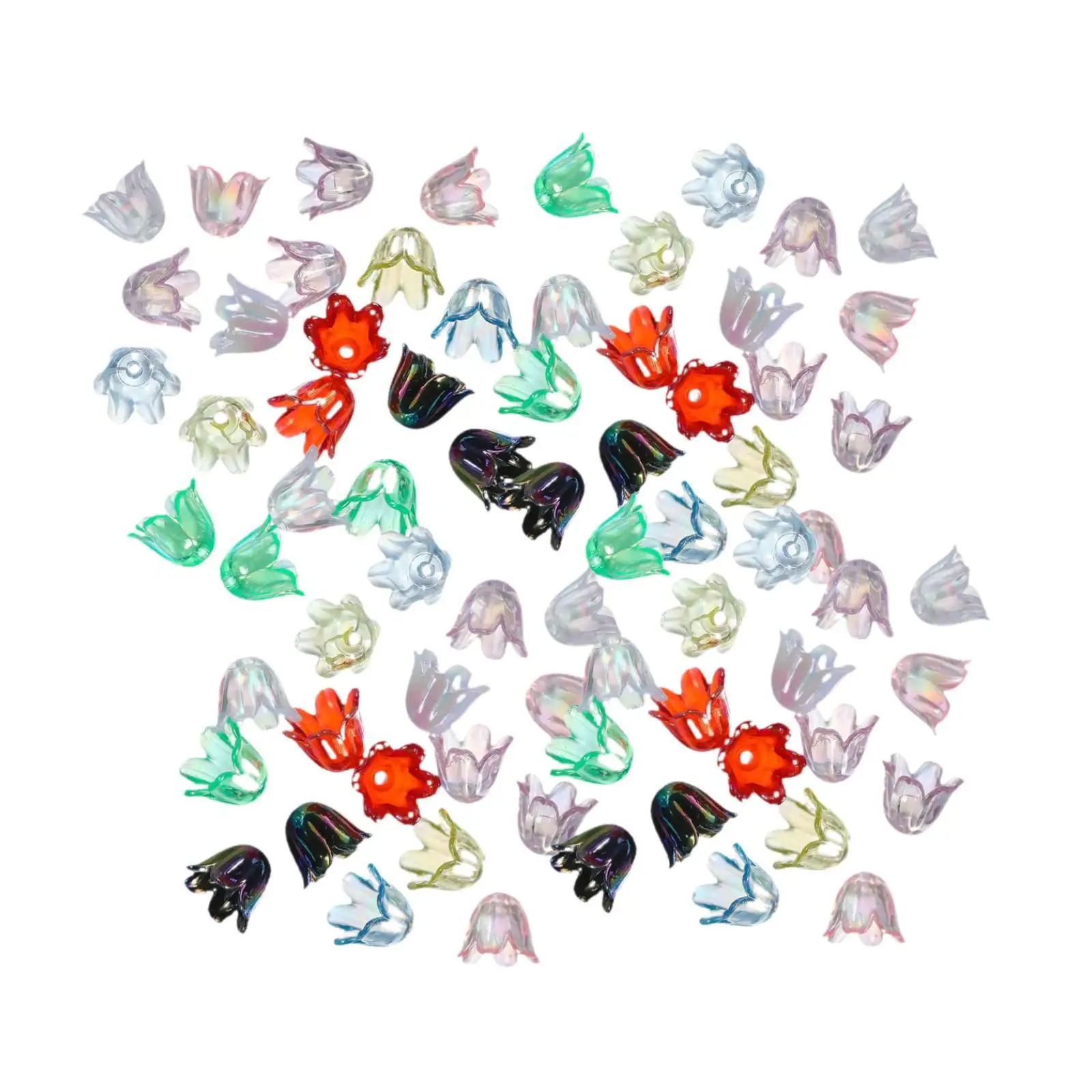 

100 Pieces Flower Beads for Handmade Jewelry Projects with Hole