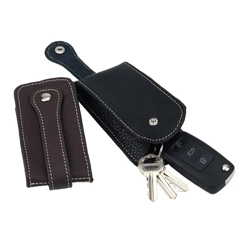 

Cowhide multi-functional key bag Leather advanced retro waist hanging car remote control men's key holder organizer