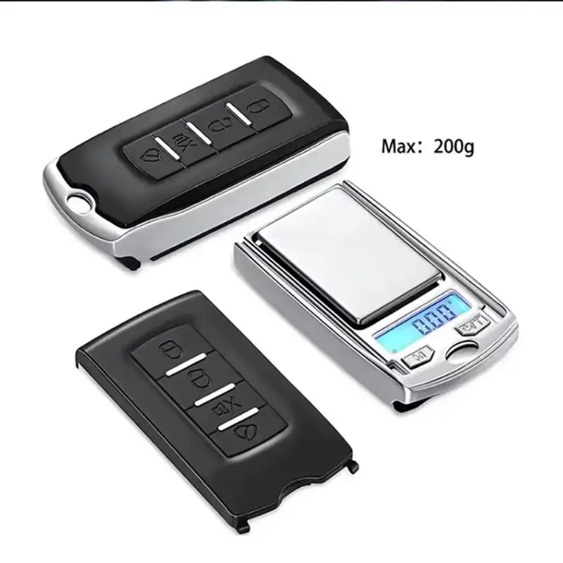 `200g 0 01g Precision Portable Car Key Shape Mini Digital Pocket Scale LCD Display Weighing Tool Jewelry Gold Silver Accessory