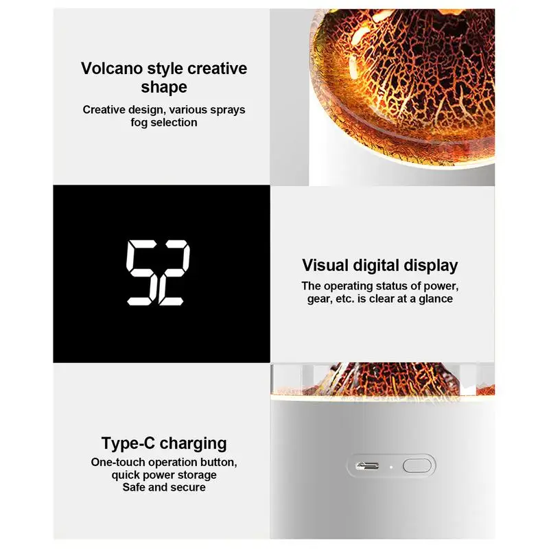 Bedroom Humidifier Cool Mist USB Charging, 350ml, Ultrasonic Vertical Atomization, Upgraded Humidifiers For Large Room Baby Home