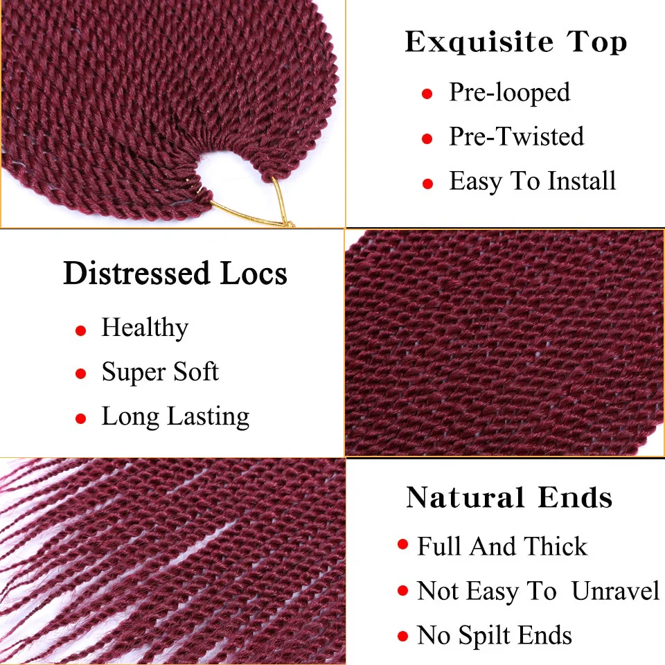 セネガルツイストクロシェヘア 黒人女性用 14インチ 30本 プレツイストクロシェヘア ボヘミアンゴッデスタイプ プレループ