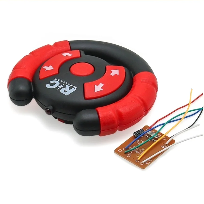 2.4G 4CH Radio System Transmitter with Receiver Set Steering Wheel Remote Controller Long Distance for RC Airplane Tank Car DIY