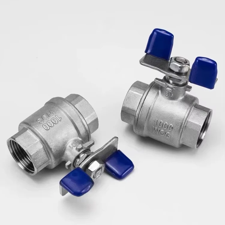 304 316 Stainless Steel 2-Piece Ball Valve, Female Thread Pull Handle, WOG1000 for Pipeline Cut-off /1/4
