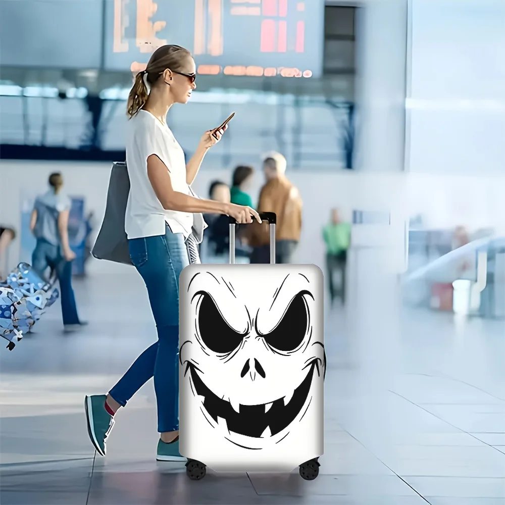 1pc Ghost Skull Face Print Luggage Cover. Fits Suitcases from 18 to 32 Inches; Effectively Protects Your Luggage