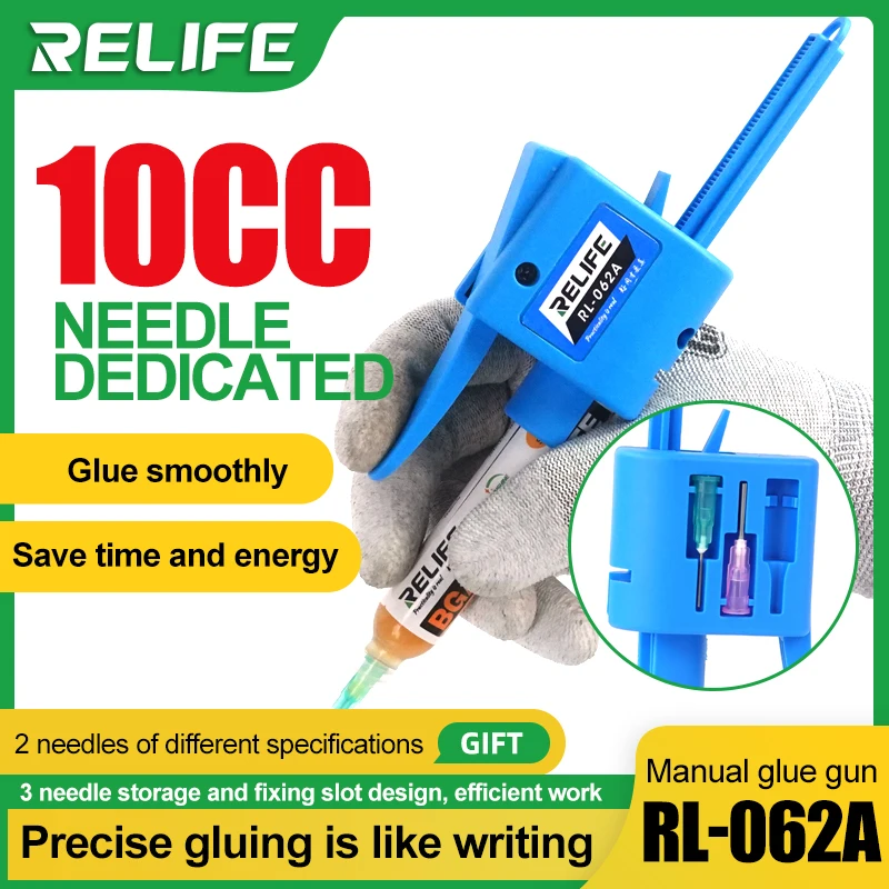 RELIFE RL-062A Manual Glue Gun/10CC for 10CC Syringe Oil, Solder Paste, UV Solder Mask Oil, Structural Adhesive