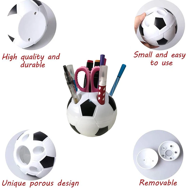 Portapenne da calcio Portapenne da calcio creativo Contenitore da tavolo Decorazioni da tavolo Porta pennelli per trucco Regali per studenti per bambini