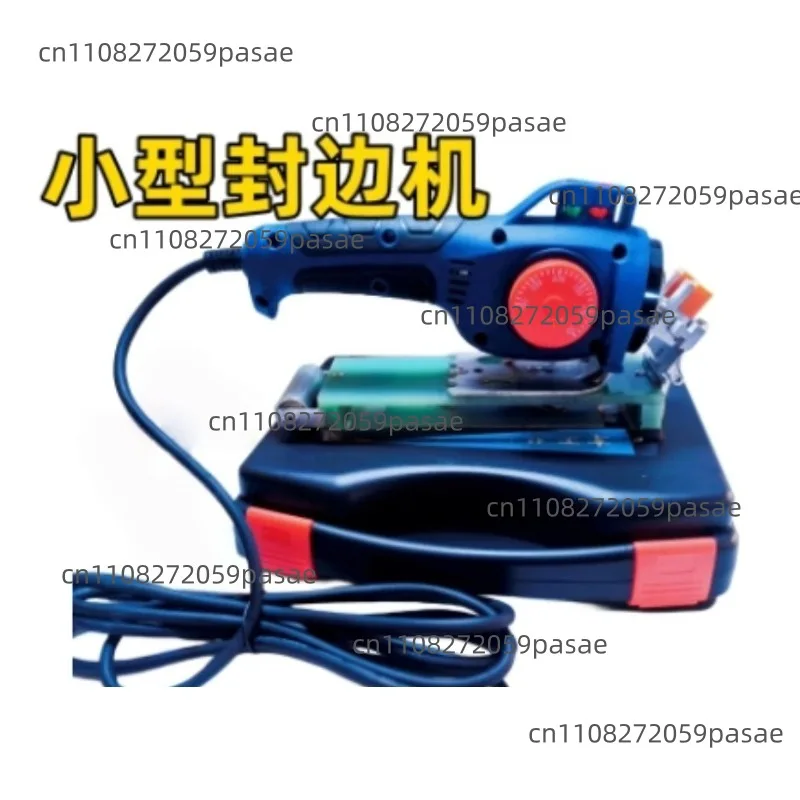 Edge banding machine for small woodworkers with adjustable, edge banding, with special edge banding strips