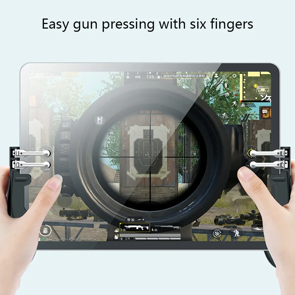 تحكم ألعاب FPS المحمول ، جهاز لوحي ، لوحة ألعاب إطلاق النار ، الزناد ، زر الهدف من النار ، عصا التحكم ، أسود ، أحمر