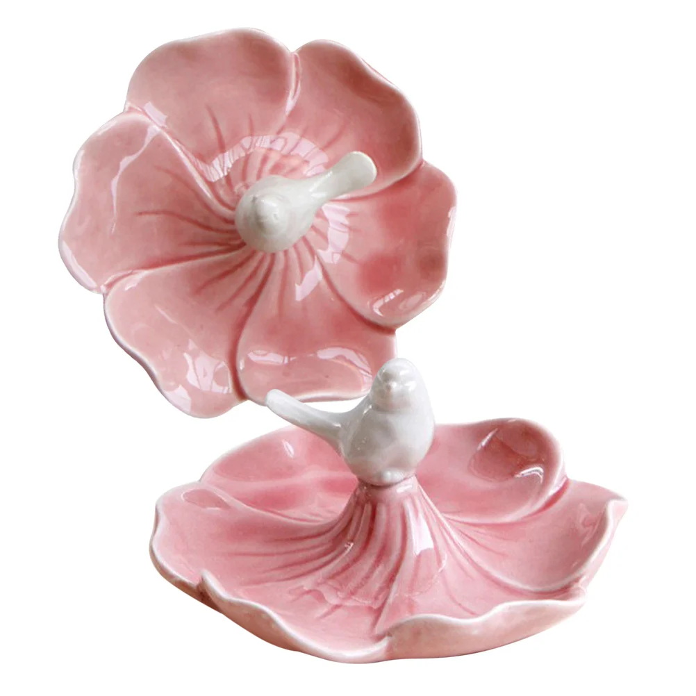 

2 шт. керамический поднос для ювелирных изделий в форме лепестка птицы элегантный брелок блюдо держатель для ювелирных изделий декоративная тарелка для хранения