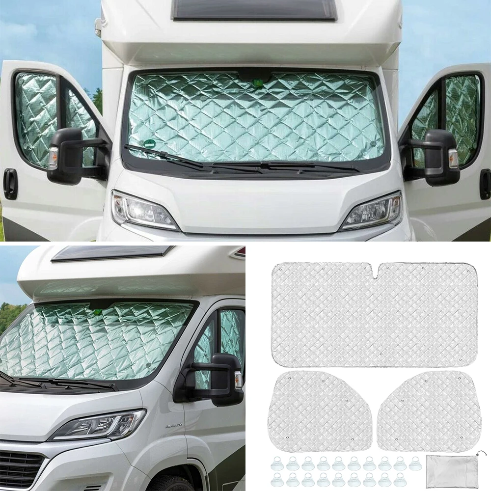 Car Sun Visors For Fiat Ducato 2006-2022 Internal Thermal Blinds 7 Layers Cover Windscreen Auto Sunshades Interior Accessories