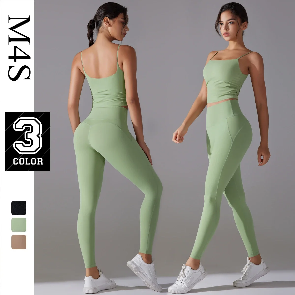 

2 Piece Womens Outfits Yoga Set Fitness Workout Set Vest Long Leggings Gym Set Tracksuit Female Sports Clothing Active Wear