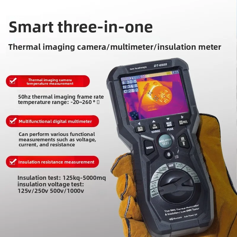 CEM 3 in 1 Professional Insulation Tester with Thermal Imager,True RMS Multimeter Functions, Resistance Tester with Data Logging
