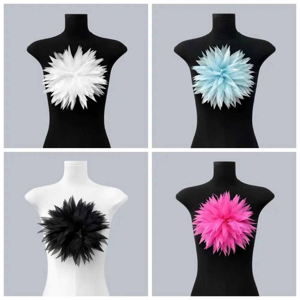 

DIY Polyester Chrysanthemum Flower Accessories Multi-layer Large Size 3D Handmade Flower 3D Chest Flower Clothing Decoration