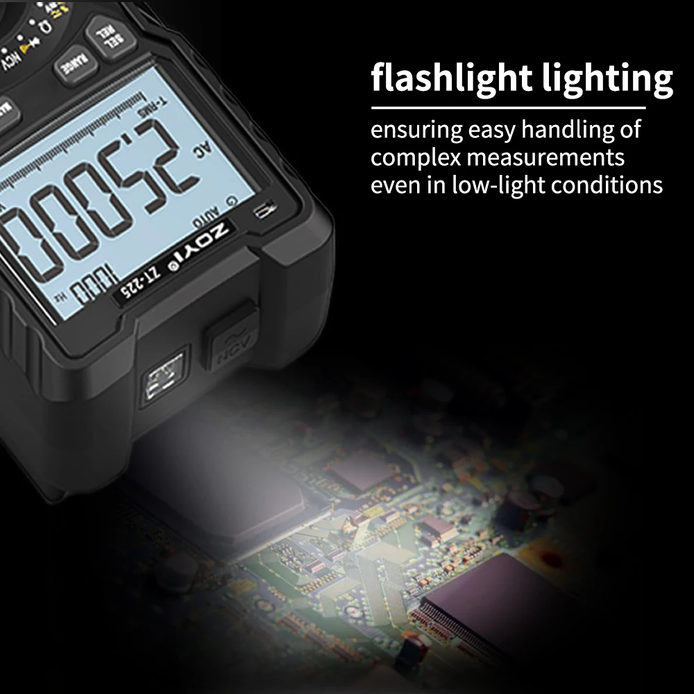 ZOYI ZT-225 Anti-Burn High Precision Multimeter Automatic NCV Backlit Display Data Hold for Home/Industrial Electrical Maintenan