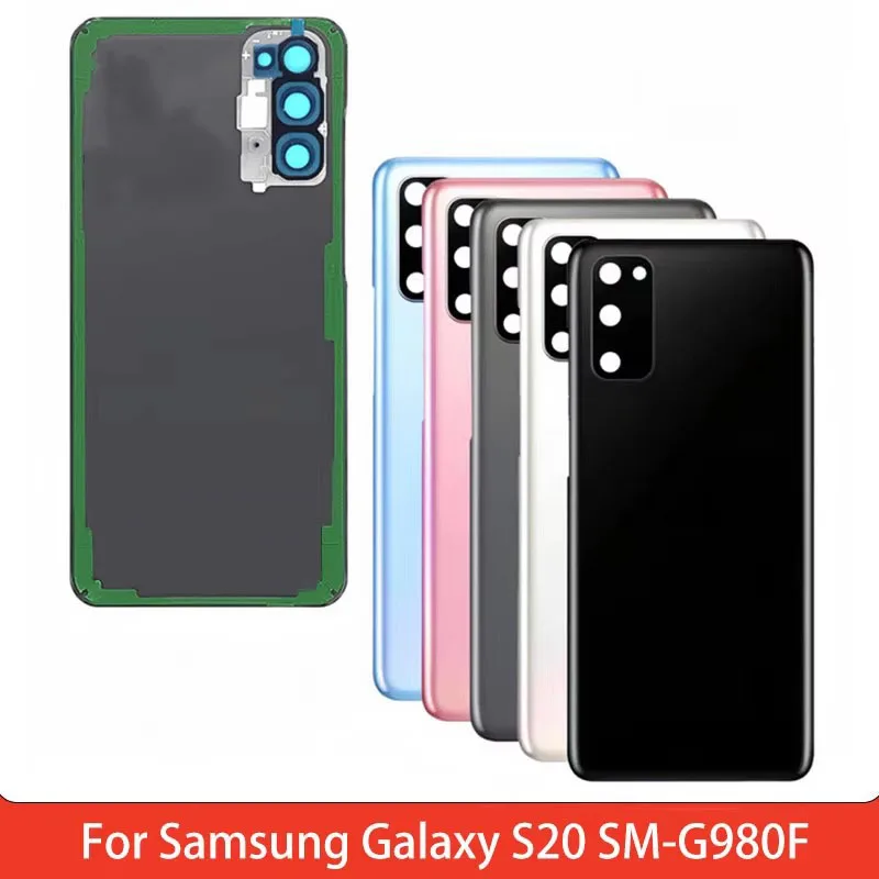 Battery Back Cover for Samsung Galaxy S20 SM-G980F PC Material back cover with Camera Lens Adhesive Repair Replacement Part