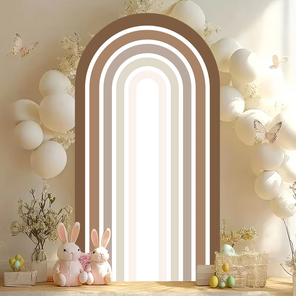 Baby Shower Arch Photography Backdrops Teddy Bear Balloon Rainbow Gender Reveal Party Newborn Portrait Celebration Backgrounds