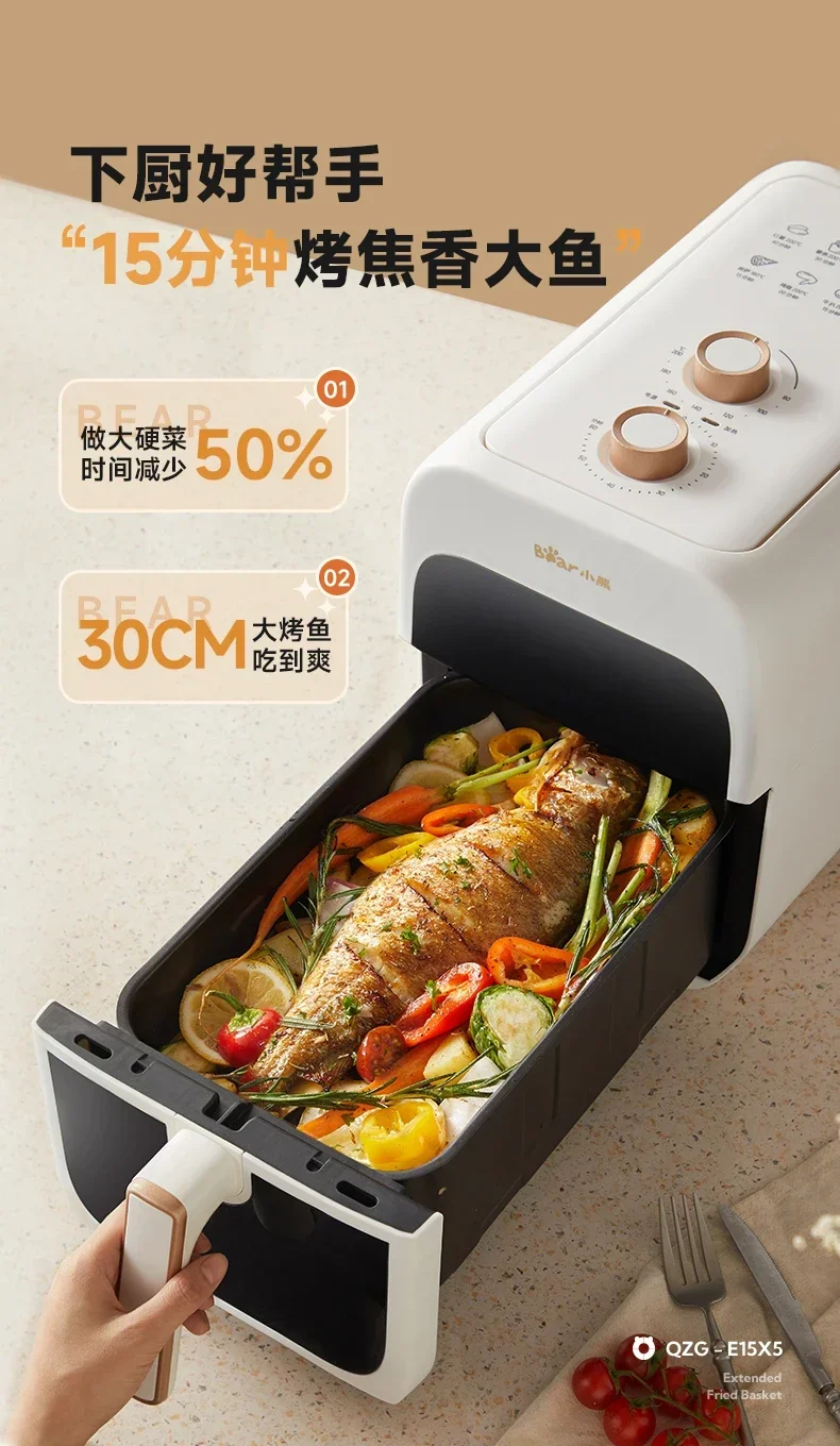 220V Big 6L Capacity Air Fryer with Multi-functional Oven Function for Home Kitchen