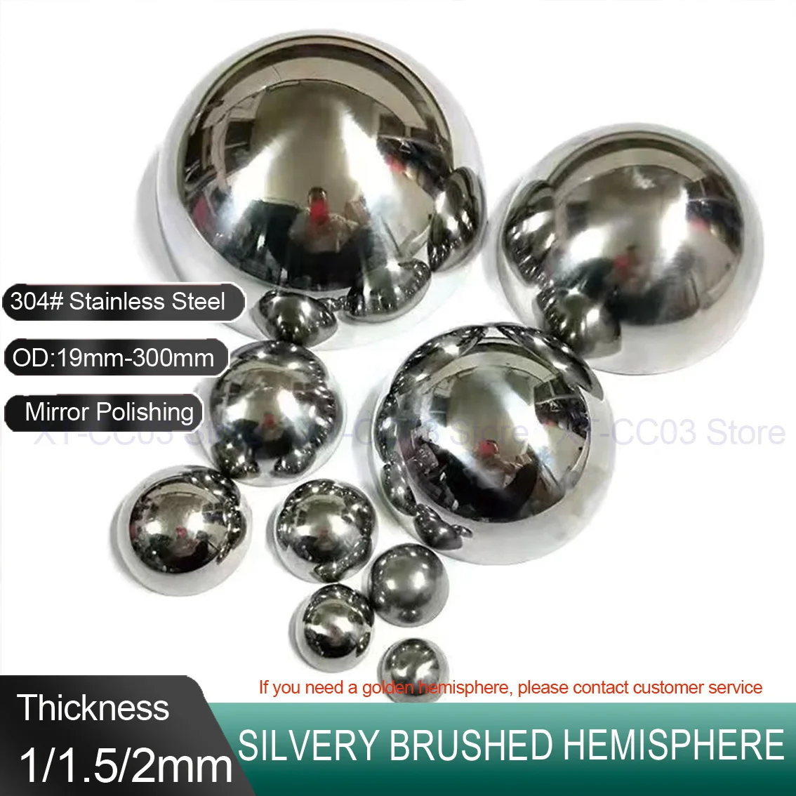 Thick 1/1.5/2mm 304 Stainless Steel Mirror Decorative Hemisphere Home Hotel Shopping Mall Park Square Bar Decorative Half Ball