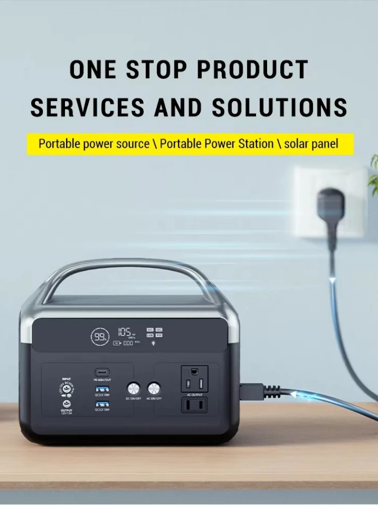 300W solar outdoor camping portable power station household backup generator portable energy storage power supply