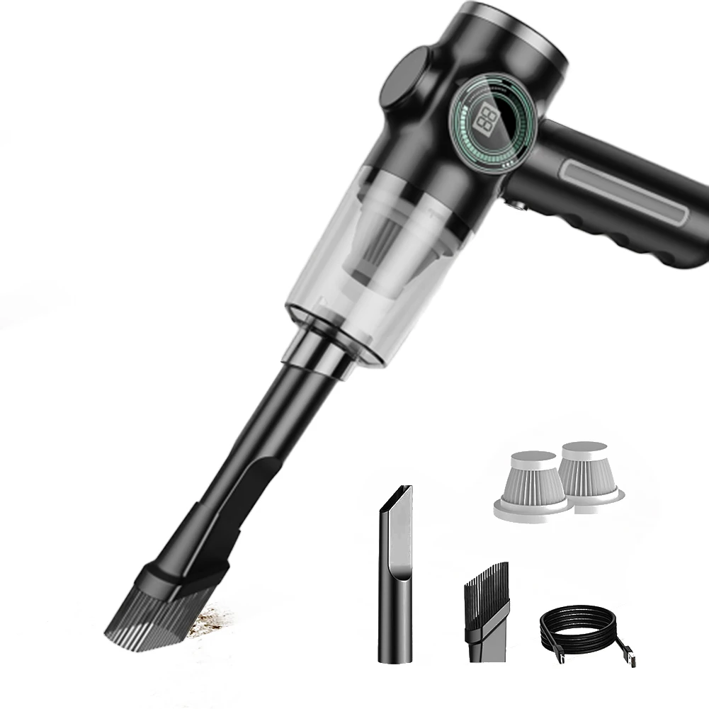 C D Cordless Battery Life Green Hairy Mouth Handheld High Suction Power Lightweight Black Brush Large Capacity
