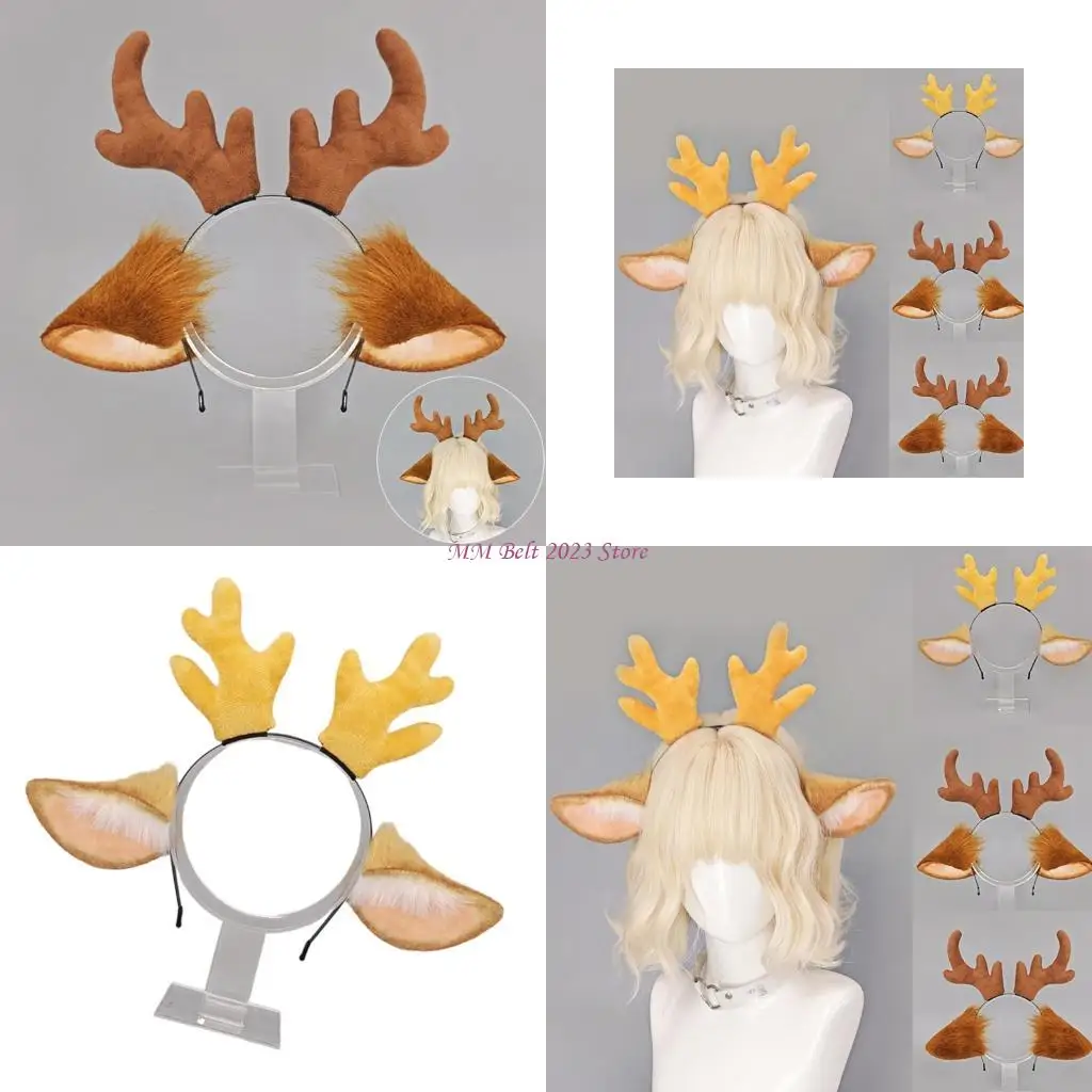 

49ME Reindeer Antlers Hairband for Christmas Halloween Cosplay and Role Playing Game
