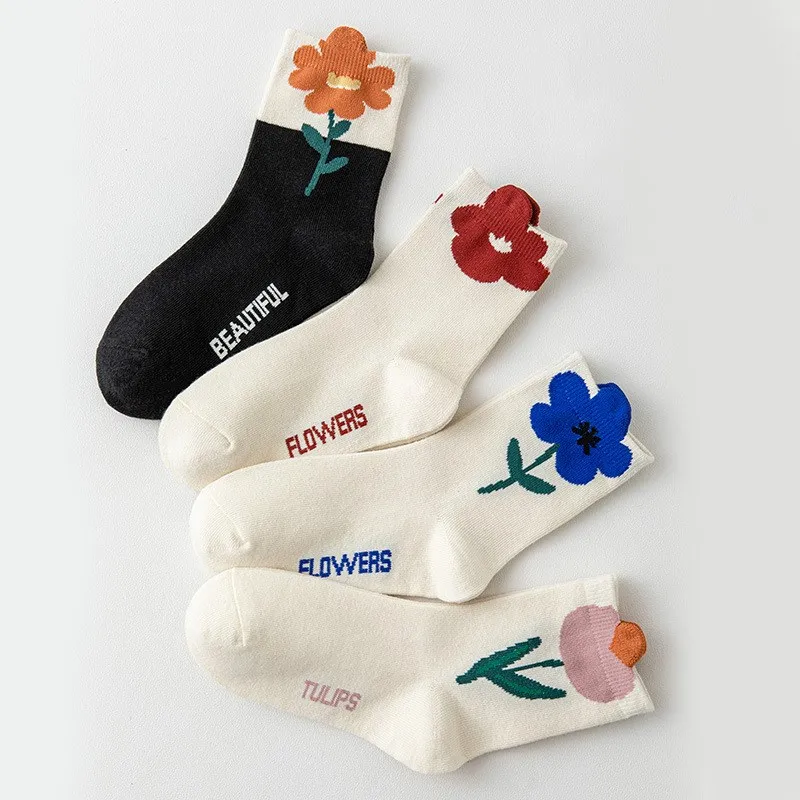 Soft Breathable Toddlers Girls Frilly Socks Cotton Baby Ankle Sock Vintage Floral Pattern Children School Sock Infant Floor Sock