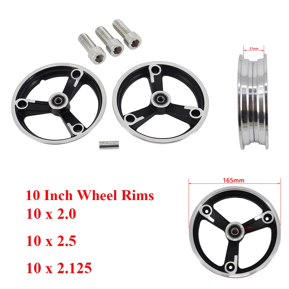 10 Inch Separable Aluminum Alloy Rims Hub For Electric Scooter 10x2.0 10x2.5 10x2.125 Tire Wheels Modification Accessories