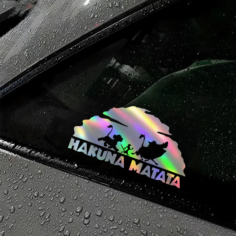 ملصق سيارة الأسد "Carefree Vibe" - يتميز بصيلات الأسد والحيوانات الأخرى، وهو مثالي لنوافذ السيارة/الجسم. أضف ضوء