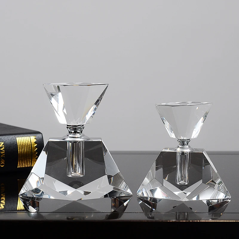Modern Clear Perfume Bottles Crystal Empty Refillable Fragrance Home Table Decoration Bottle Gifts For Women Lady Wedding Party