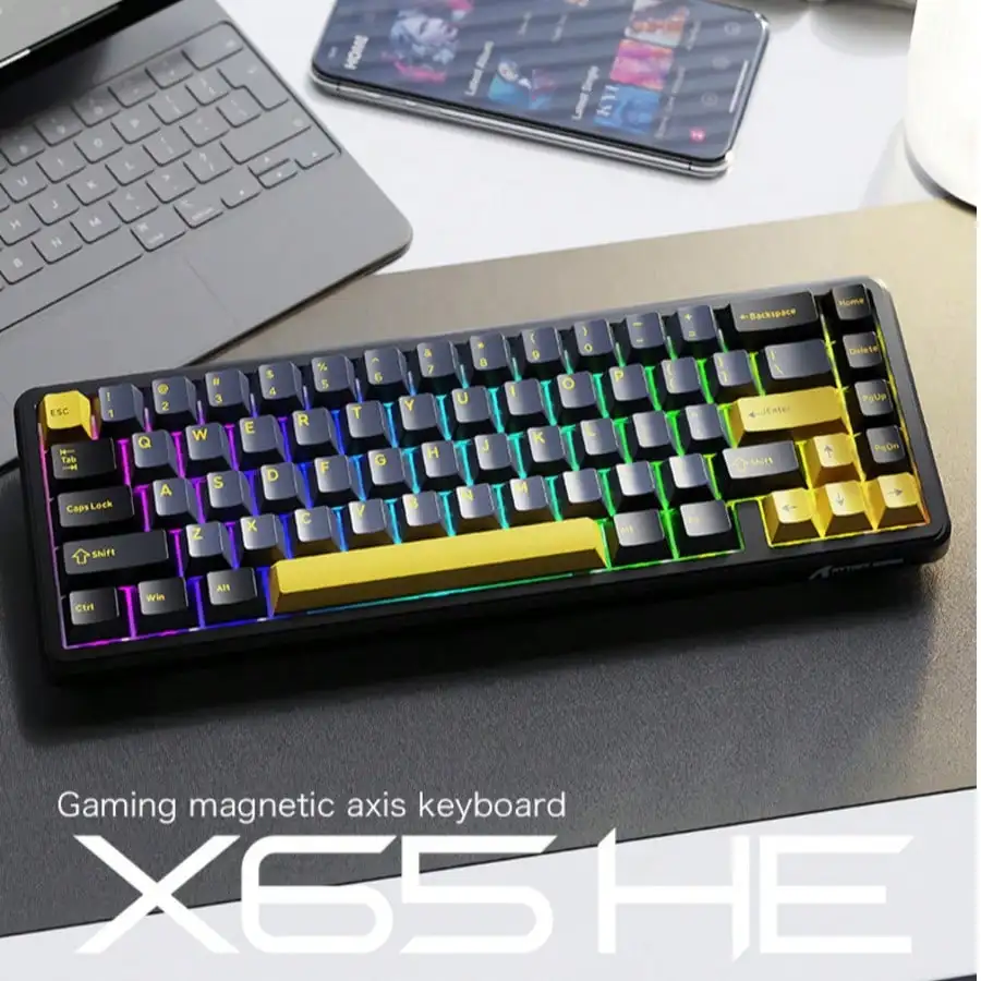 X65HE Magnetic Axis Mechanical Keyboard Contour Side Engraved Wired RGB Low Latency 8K Polling Rate Magnetic Axis