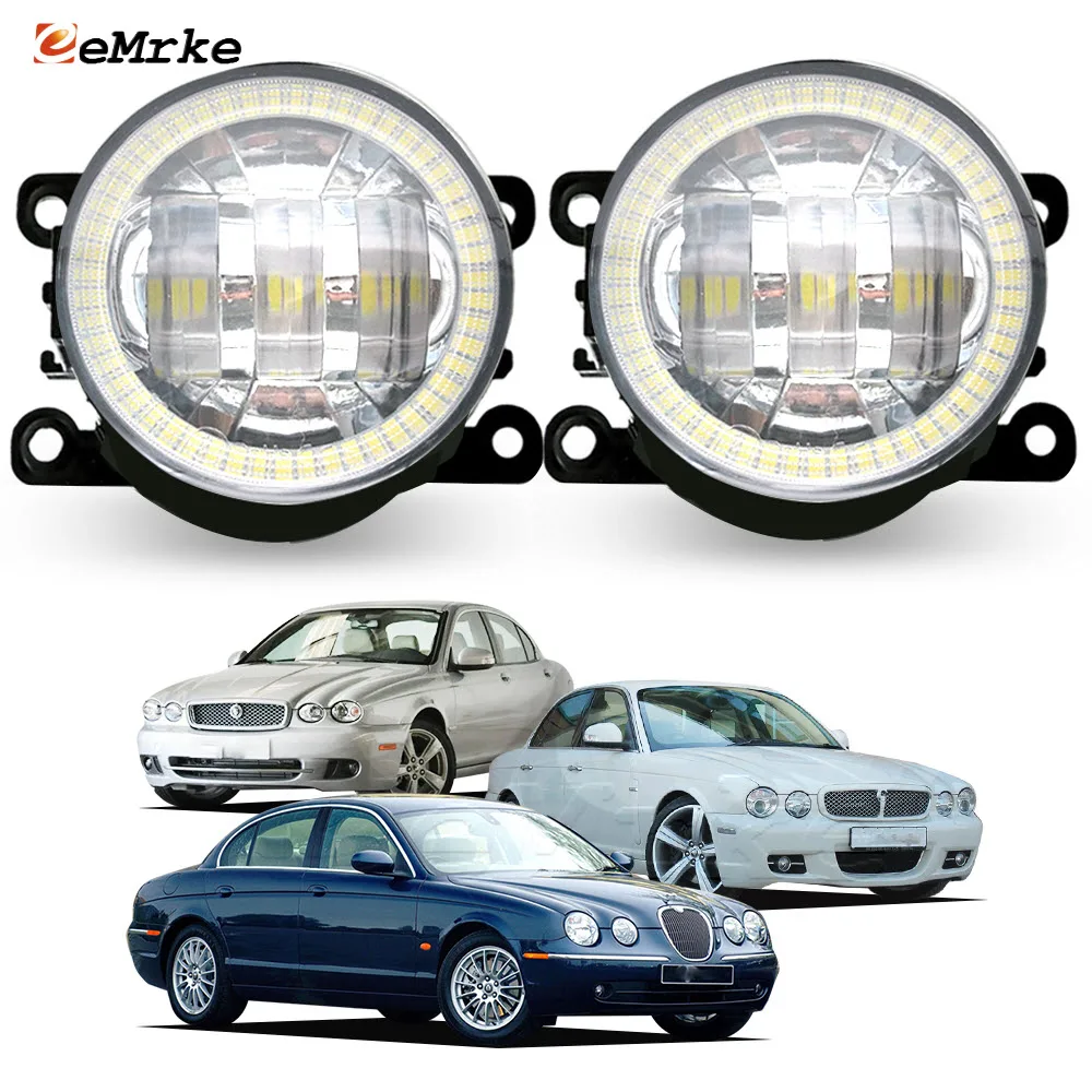 Upgrade LED PTF Car Fog Lights for Jaguar S-Type X200 X-Type X400 / XJ III XJ8 XJ6 X358 Angel Eyes DRL Daytime Running Lamp
