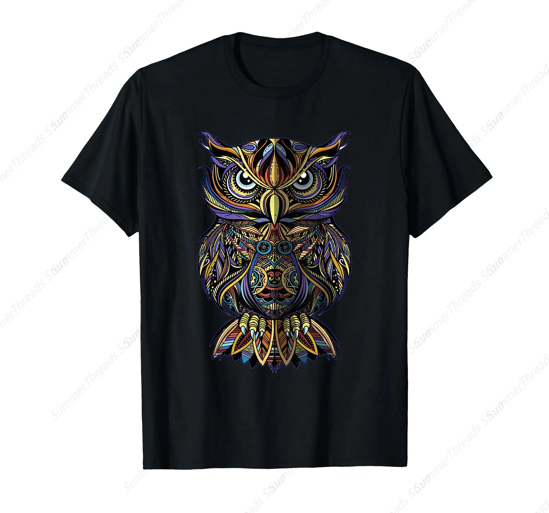 Cool Geometric Owl Unique Avian Architecture Owl Art T-Shirt