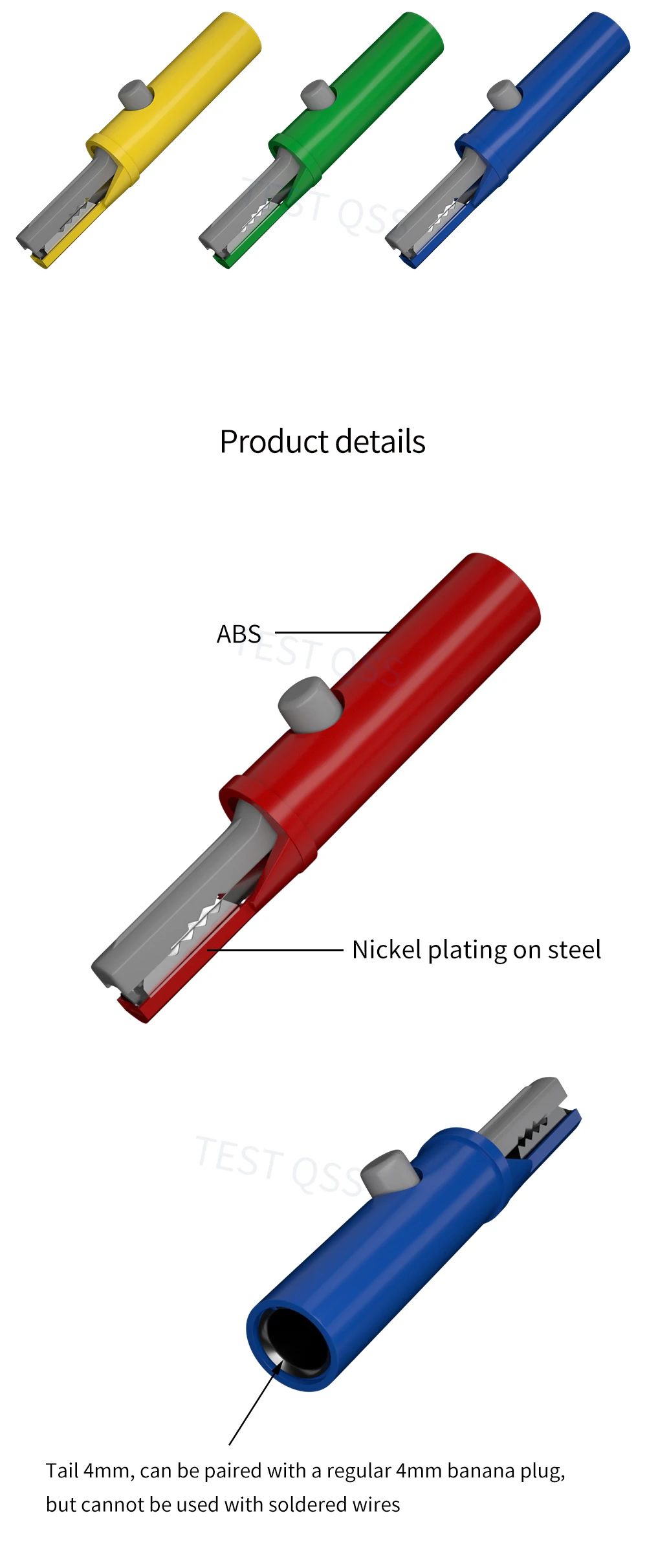 Qss 51mm Krokodil klemme DIY Druckknopf Typ voll schützende isolierte elektrische Clips q60030 – Detail 2