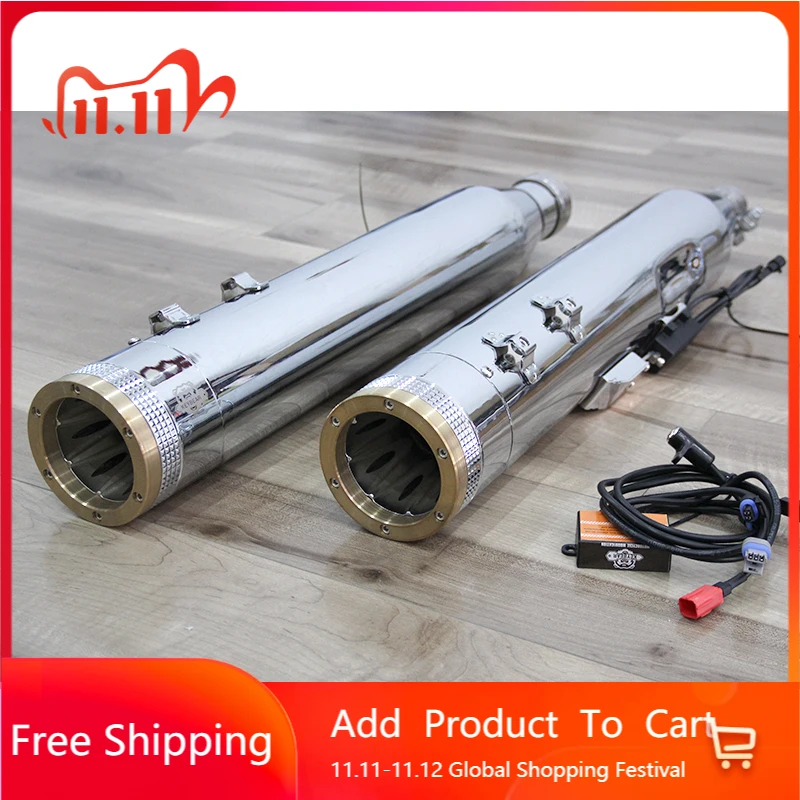 

STLF Silver or Black Exhaust Pipe for Road Glide Street Glide Models Electronically Adjustable Touring Models Exhaust System