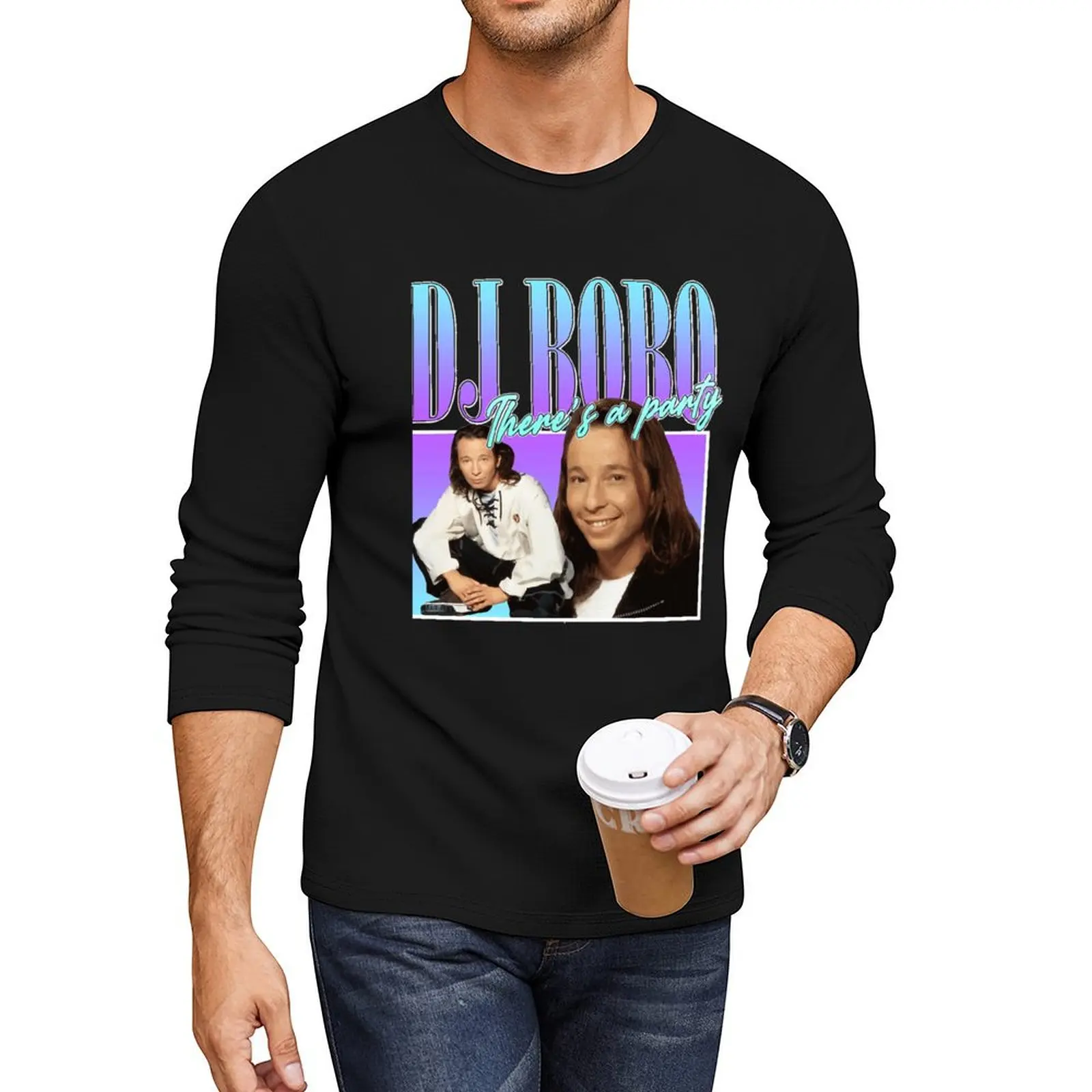 

DJ Bobo 90s Style Eurodance Long T-Shirt Aesthetic clothing anime mens vintage t shirts