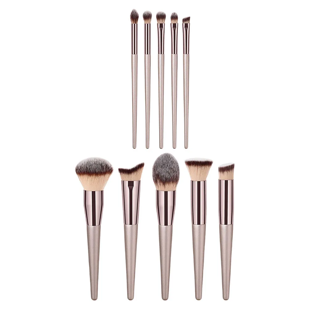 Ensemble de pinceaux pour fond de teint, poudre, Blush, Contour du visage, Kit de mise en évidence, outil, accessoires de beauté, 10 pièces
