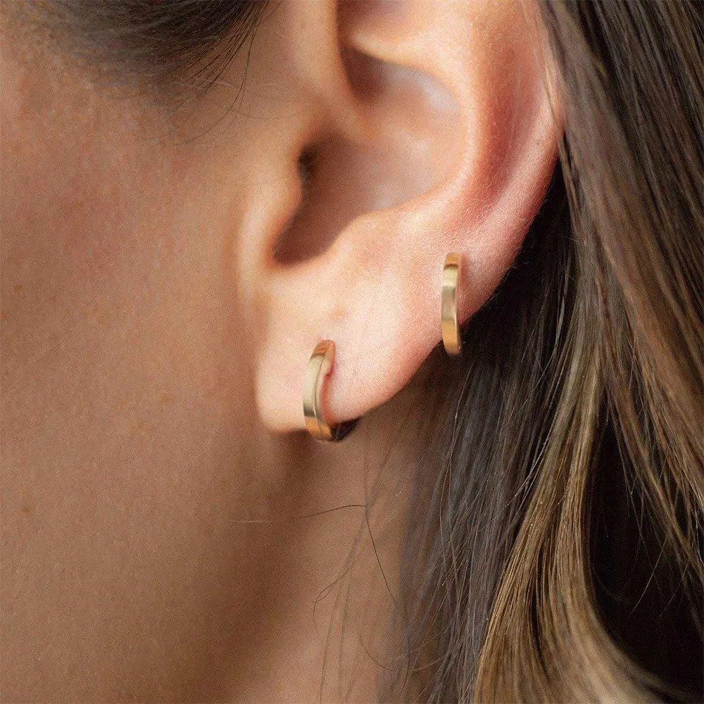 Pendientes de aro geométricos con remaches de circonio para mujer, joyería creativa para fiesta de cumpleaños, accesorios de regalo, Plata de Ley 925 2024