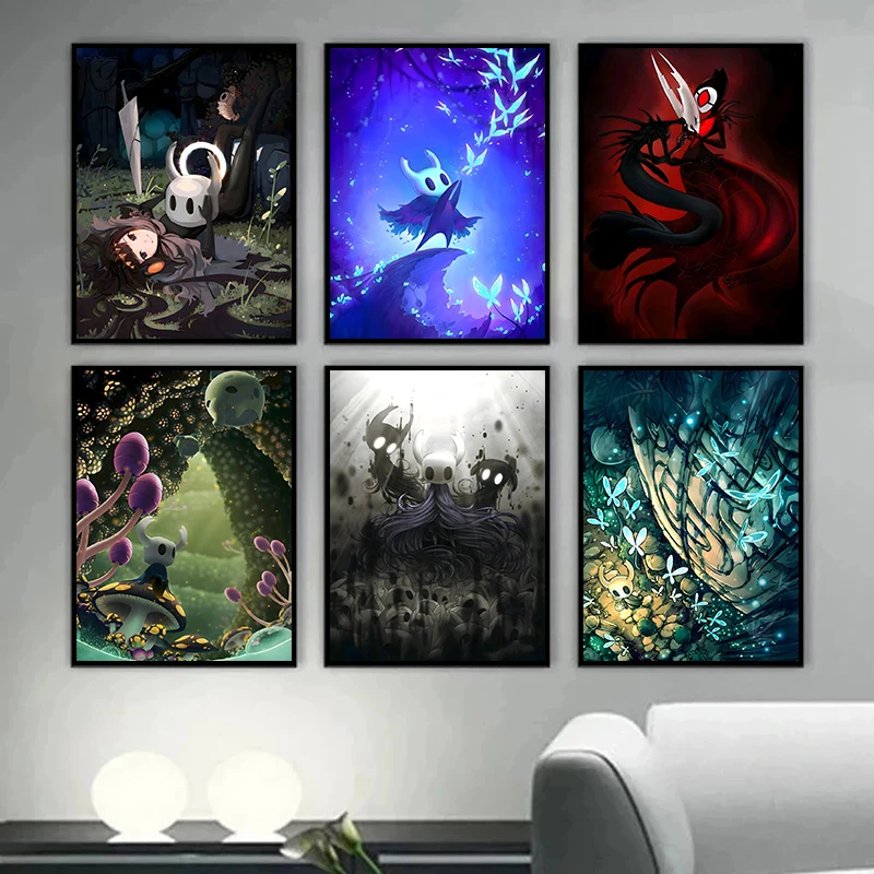 Hollow Knight Video Game Poster Canvas Prints Hollow Knight Gaming Wall Art picture Gaming Room Artwork Wall Decoration
