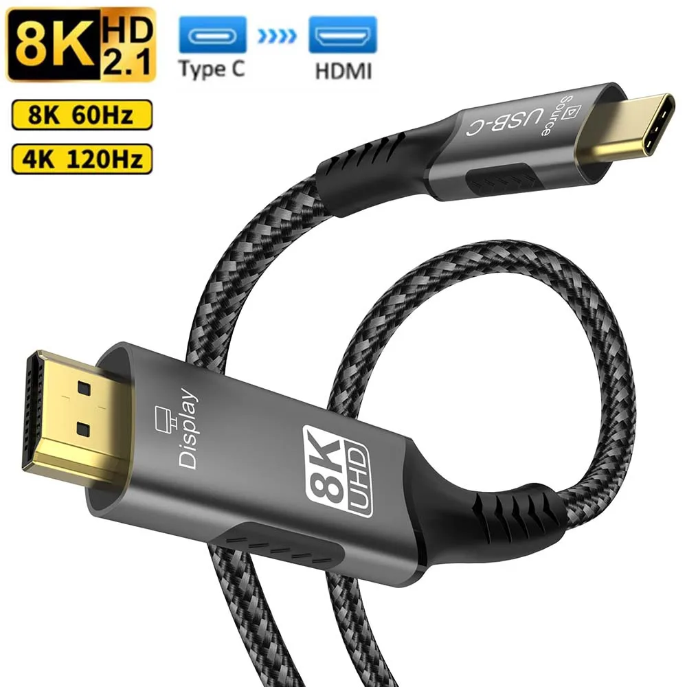 �y�Z�[�����zUSB C to HDMI �݊� 8K@60Hz 4K@120Hz �^�C�v C to HDMI �P�[�u�� HDTV USB C MacBook Huawei Air iPad �d�b�p USB-C HDMI �A�_�v�^�[