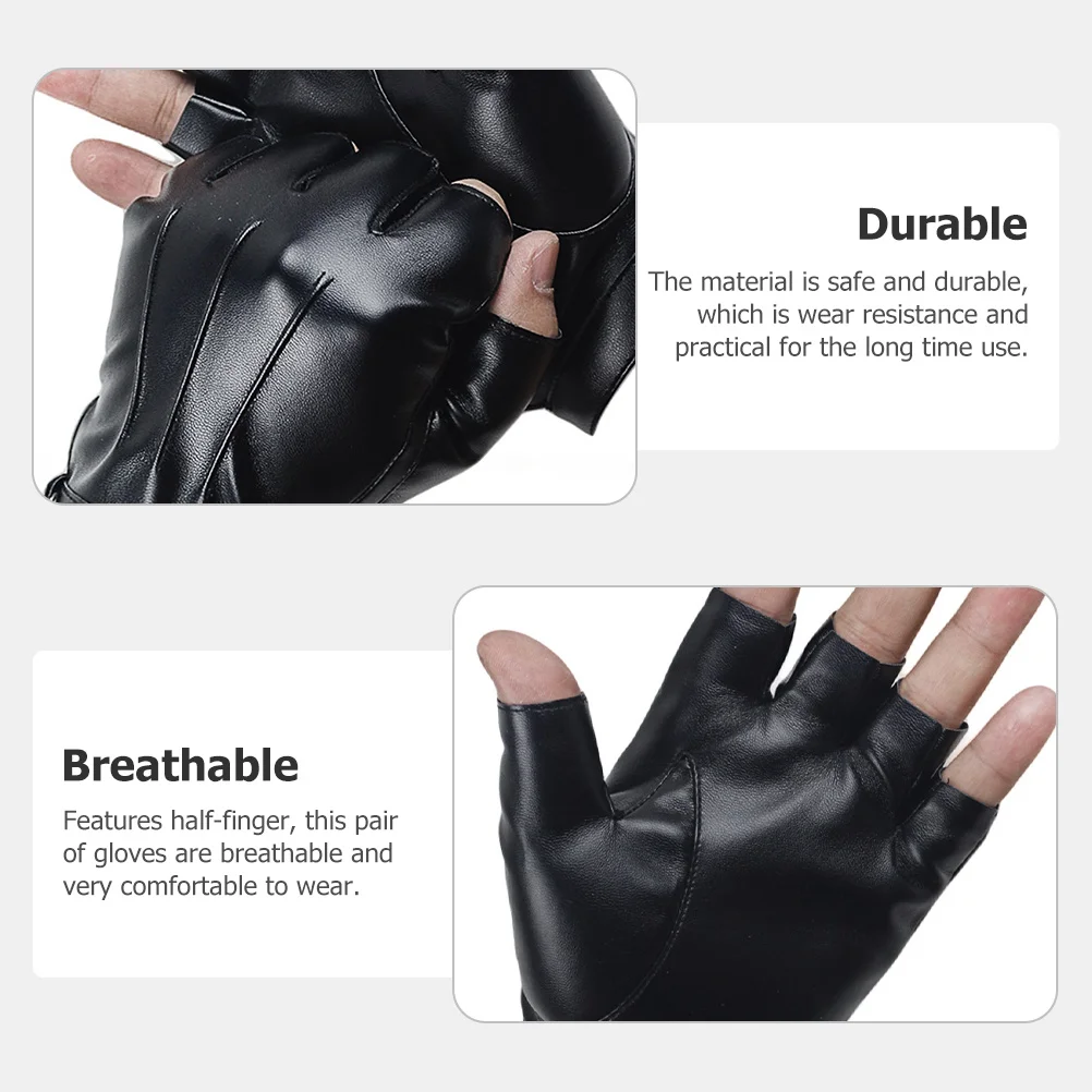 

1Pair Finger Covers Breathable Moderate Thickness Half Finger Bike Gloves for Outdoor Fitness Bike Gloves