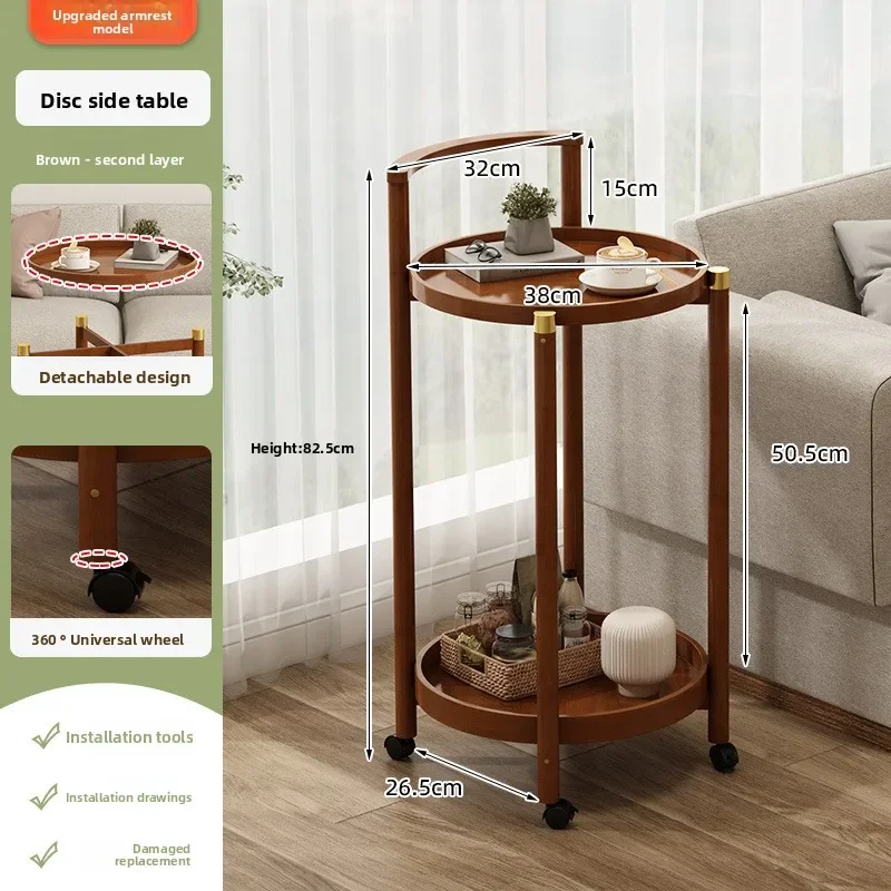

Factory Durable Coffee Table Storage Tea Cabinet Small Side Table Movable Tea Table