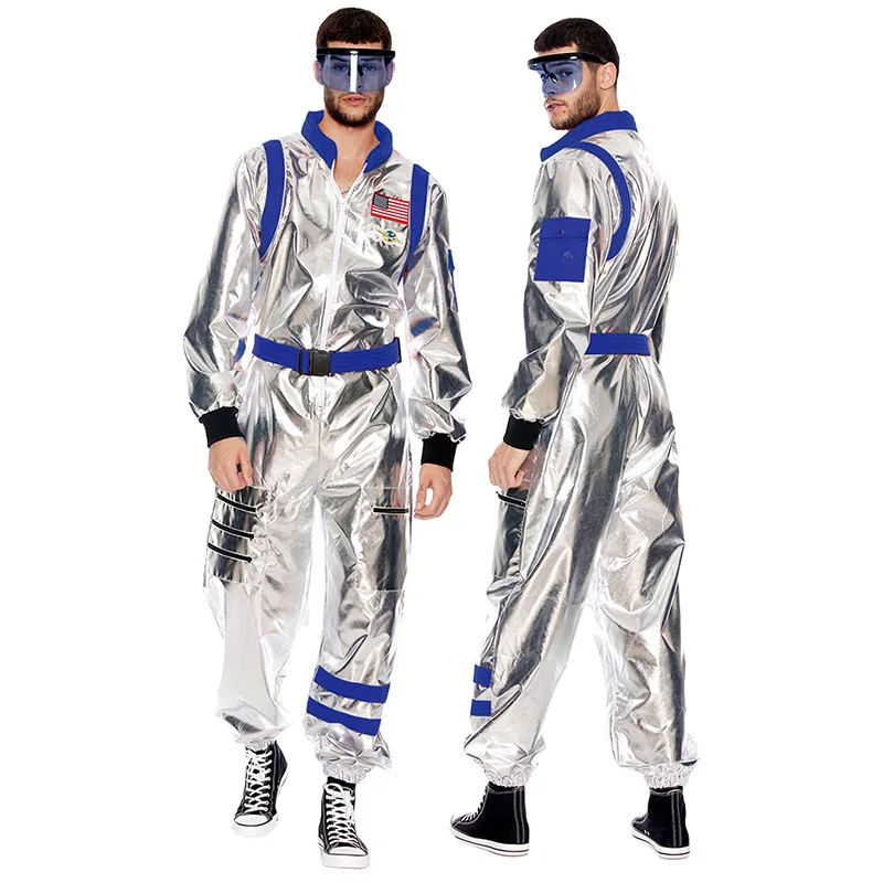 Roupas espaciais Spacesuit Silver Onesie Cos Roupas Roupas de astronauta