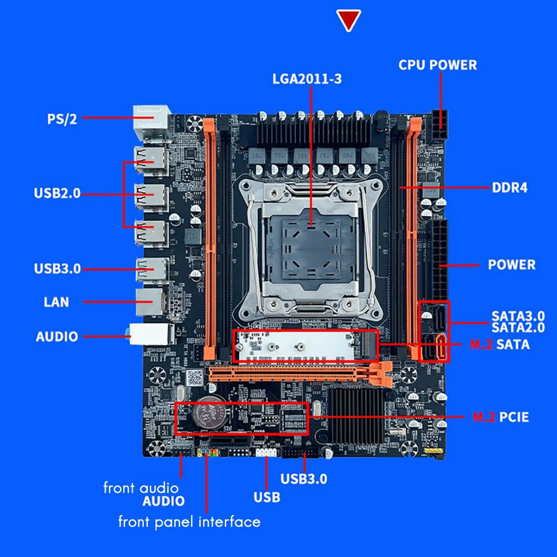 A49T X99 Motherboard B85 LGA2011-3 4X DDR4 REG ECC RAM M.2 PCIE SATA3.0 Desktop Motherboard for E5 2650V3 2680V3 2620V3 CPU