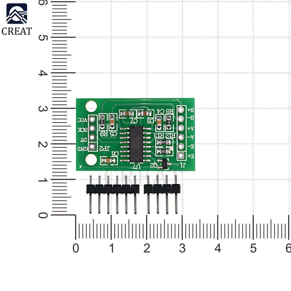 HX711 AD Module Body Load Cell Weighing Sensor Pressure Sensor+4Pcs 50kg Human Scale Load Cell Weight Sensors+Measurement Tools